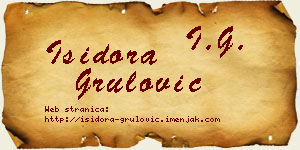 Isidora Grulović vizit kartica